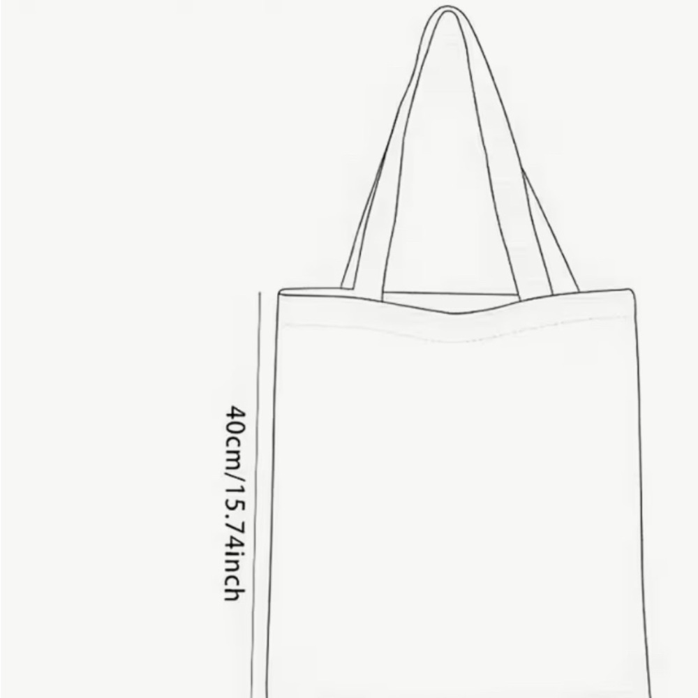 Stylish Cream Tote Bag with Thrifting Design - Picture 5 of 5